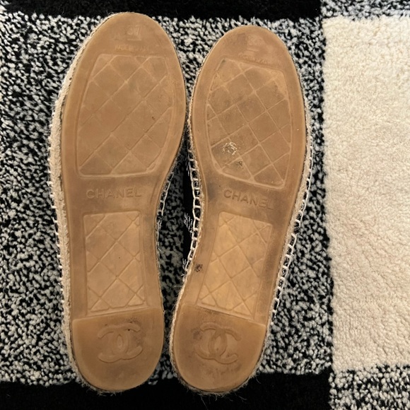Chanel Black & Silver Tweed Espadrilles 37 - Picture 7 of 7